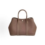 HERMES Garden Party 30 Silver clasp Handbag 30 Women\'s Edition 18 Etoupe Elephant Grey